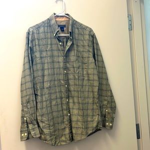 Saddlebred Men’s green plaid long sleeve shirt